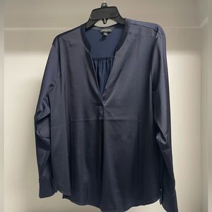 Banana Republic Navy Long-Sleeve V-Neck Blouse - Women